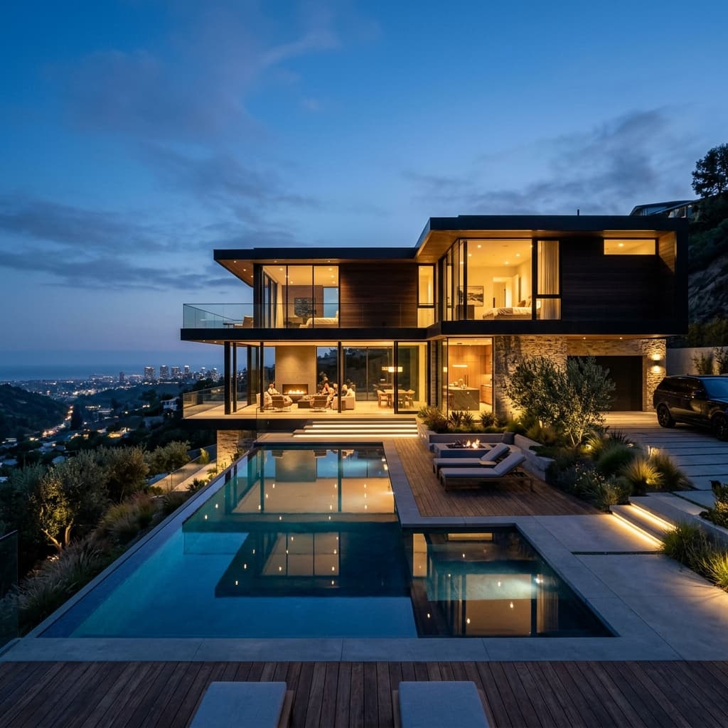 Luxury Real Estate Property at Twilight
